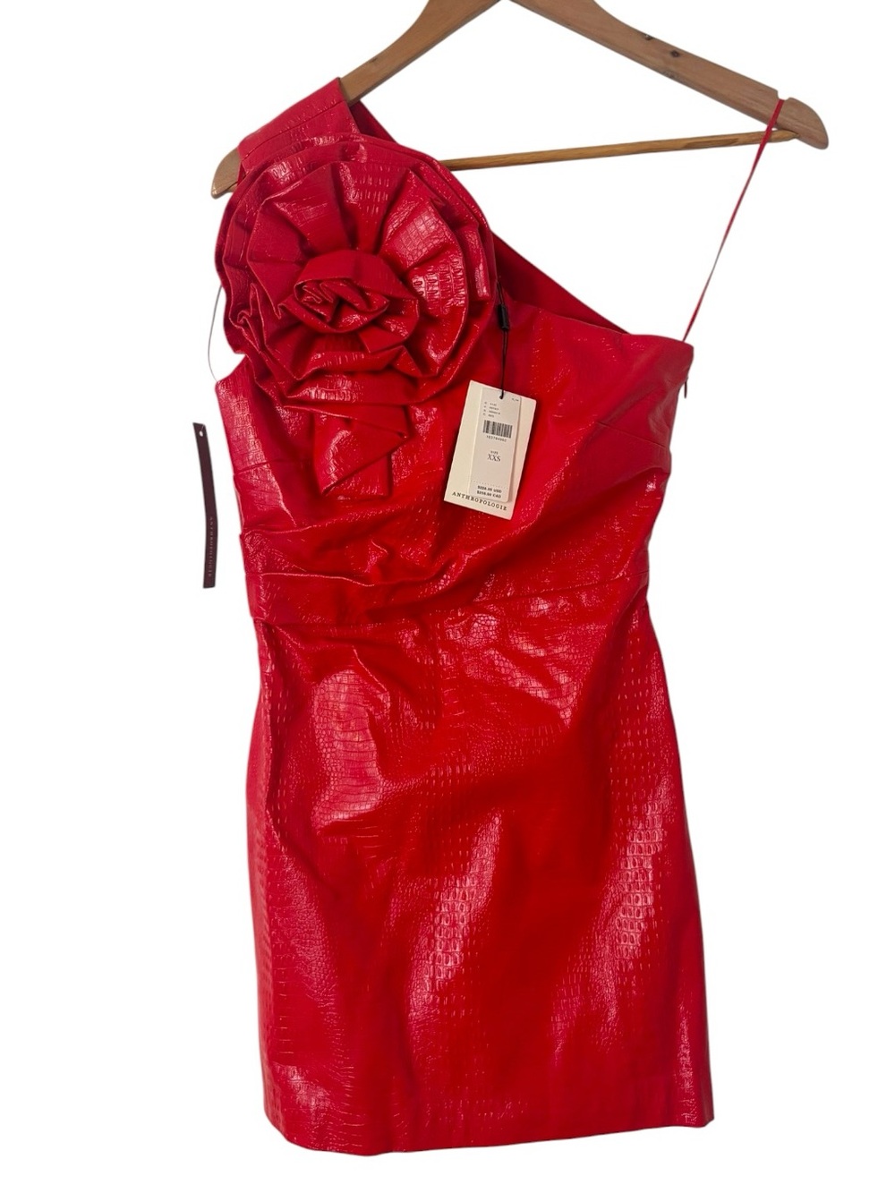 Siempre Faux Leather Rosette Mini Dress - Picture 2 of 4